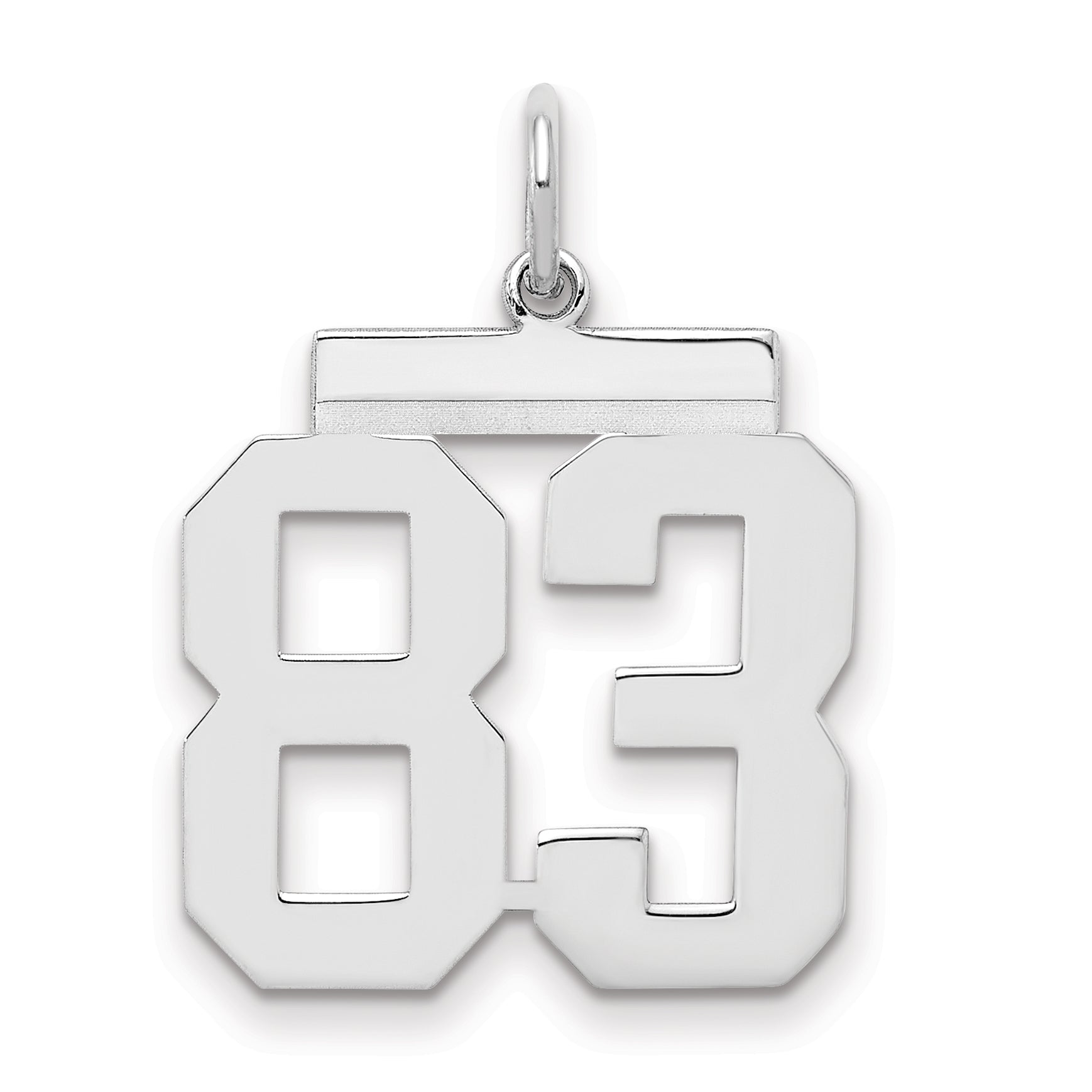 Sterling/Silver Rhodium-plated Polished Number 83 Charm
