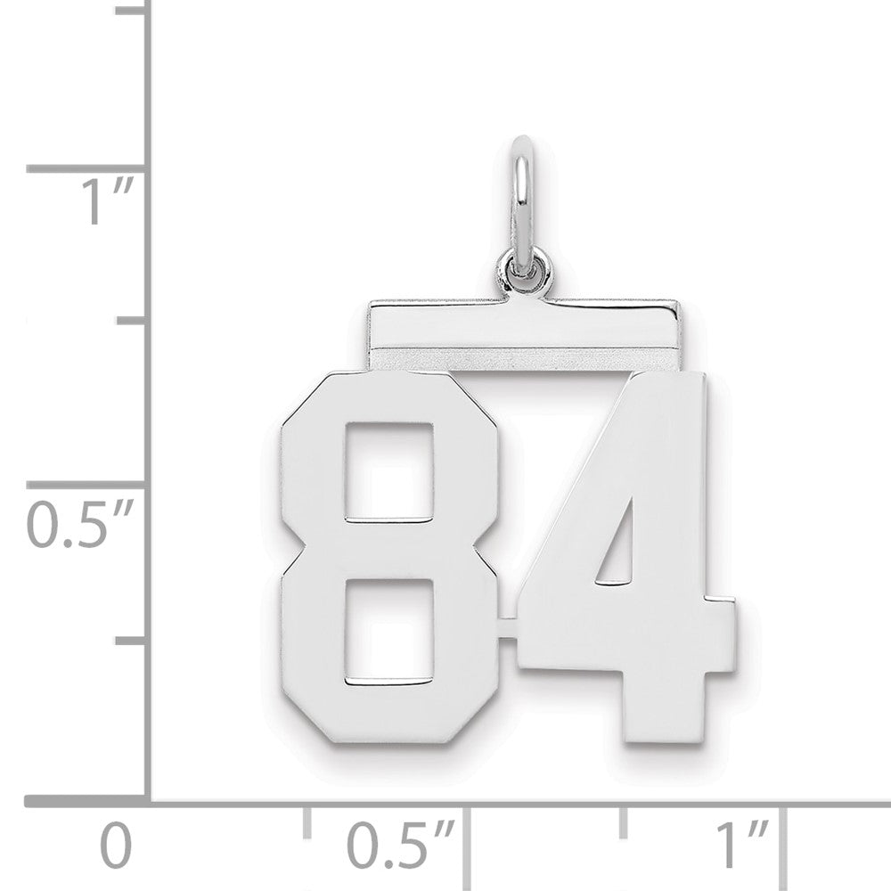 Sterling/Silver Rhodium-plated Polished Number 84 Charm