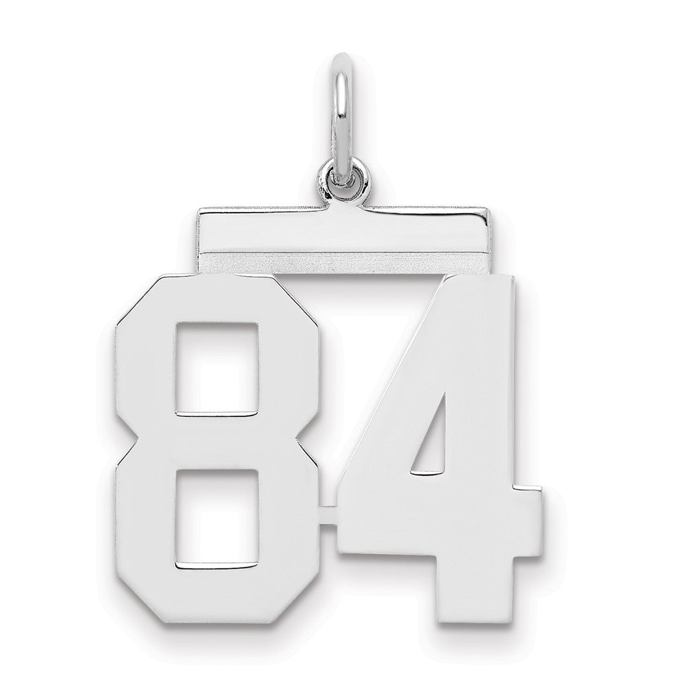 Sterling/Silver Rhodium-plated Polished Number 84 Charm
