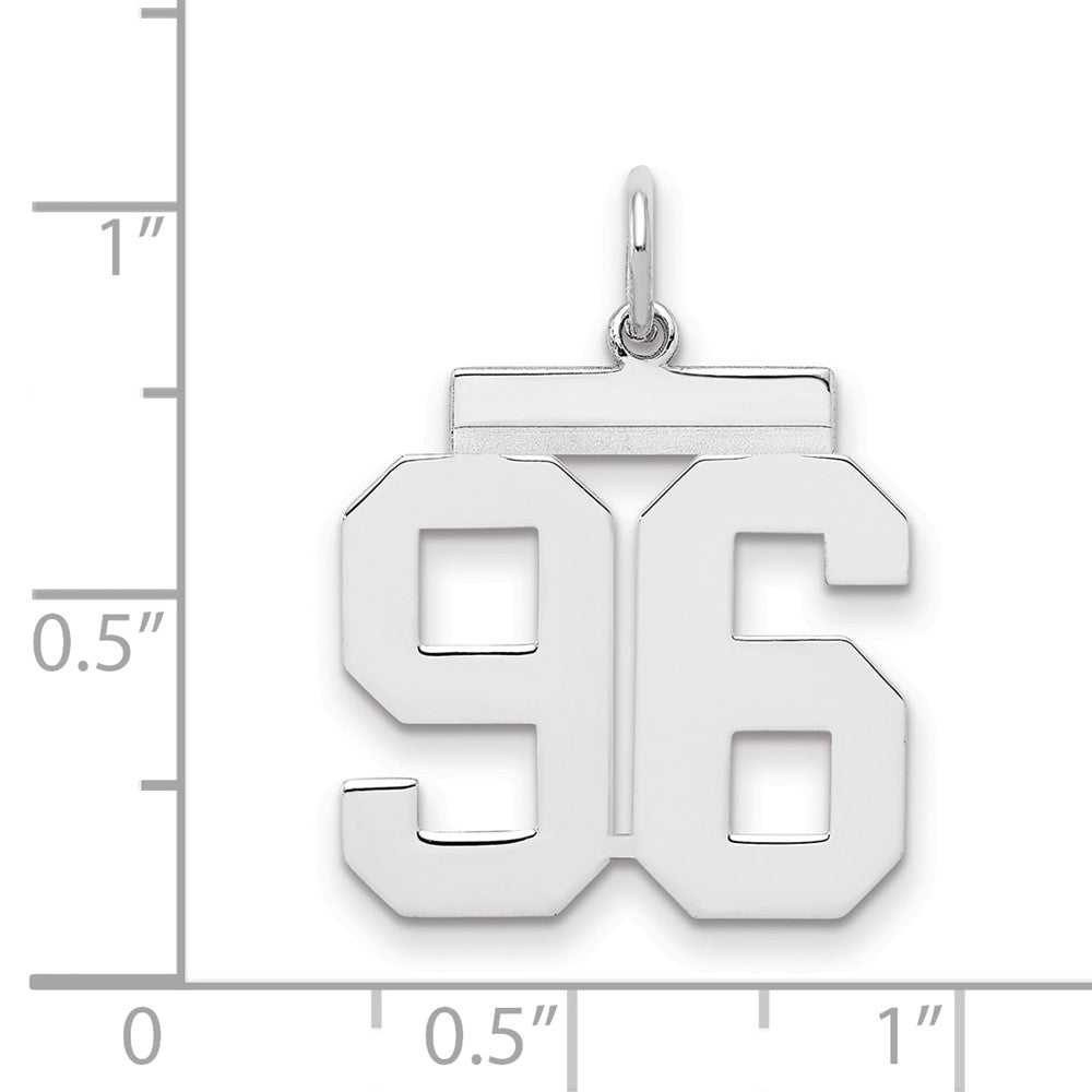 Sterling/Silver Rhodium-plated Polished Number 96 Charm