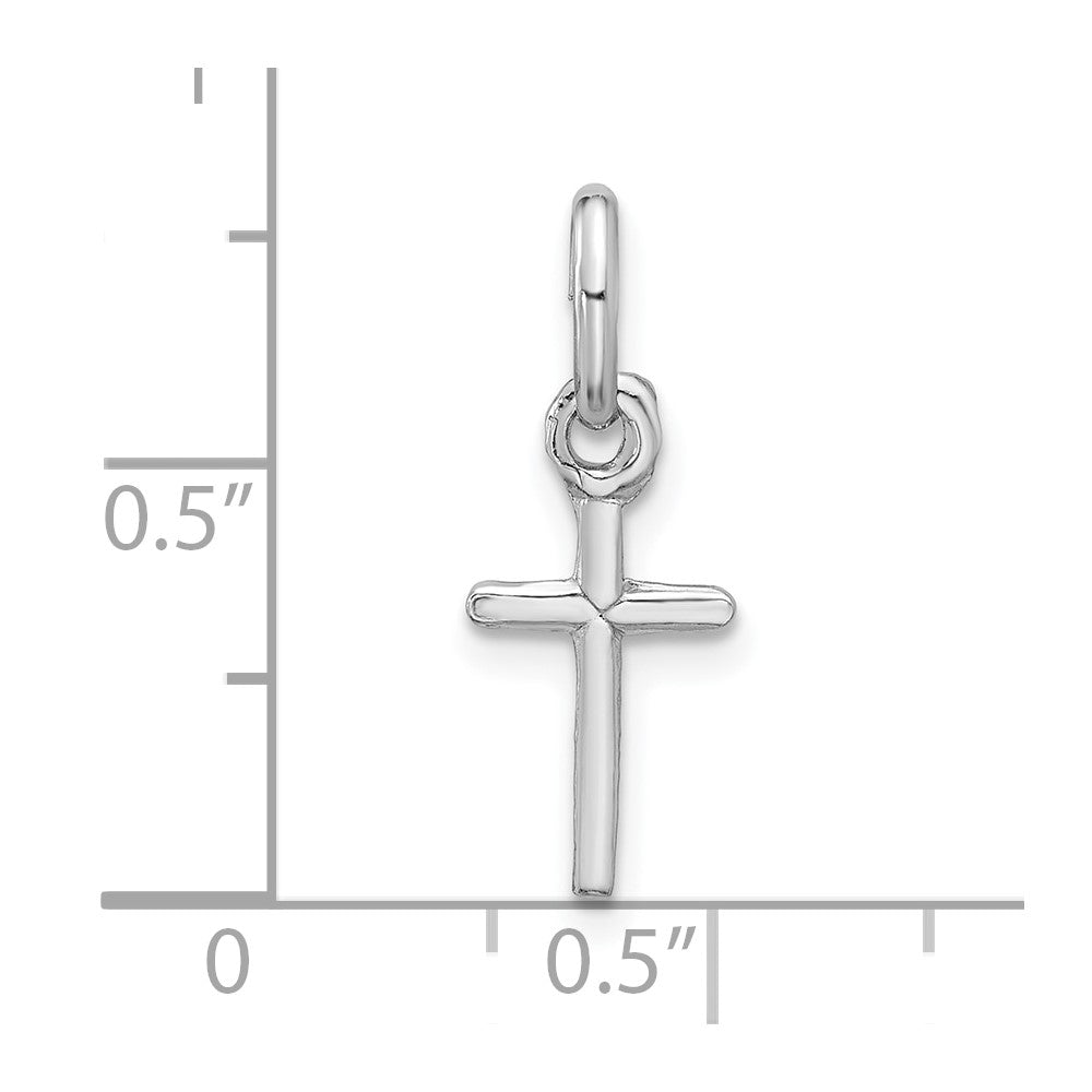 Sterling Silver Rhodium-plated Cross Charm