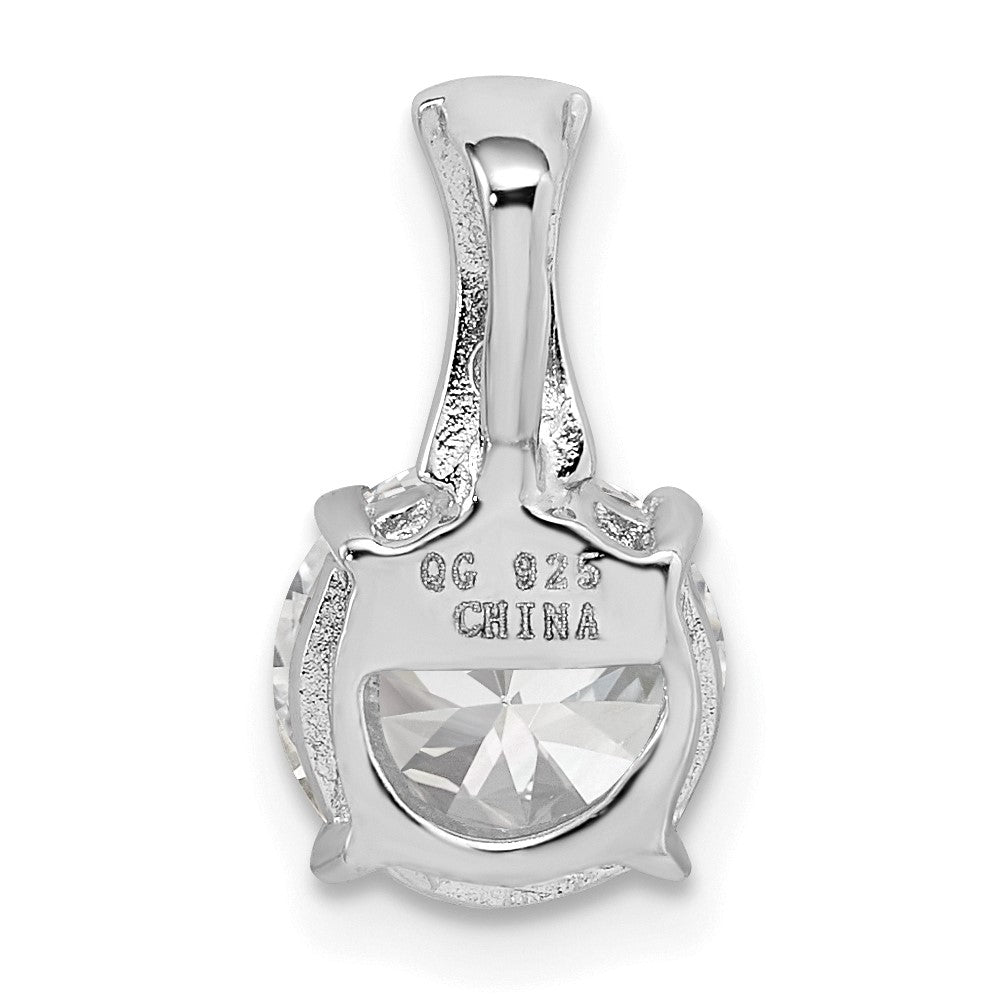 Sterling Silver Rhodium-plated CZ Pendant