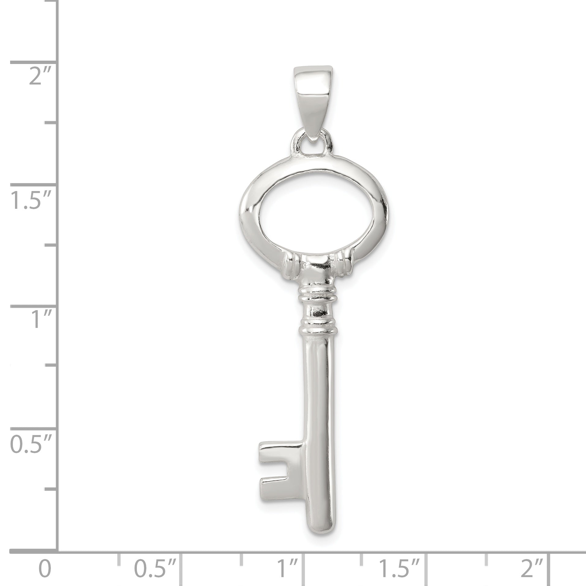 Sterling Silver Polished Key Pendant
