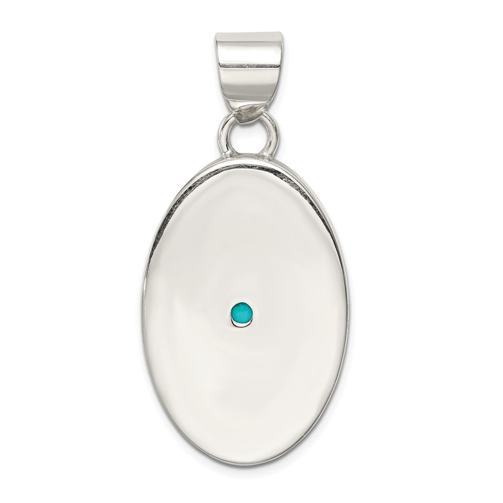 Sterling Silver Turquoise Polished Oval Pendant