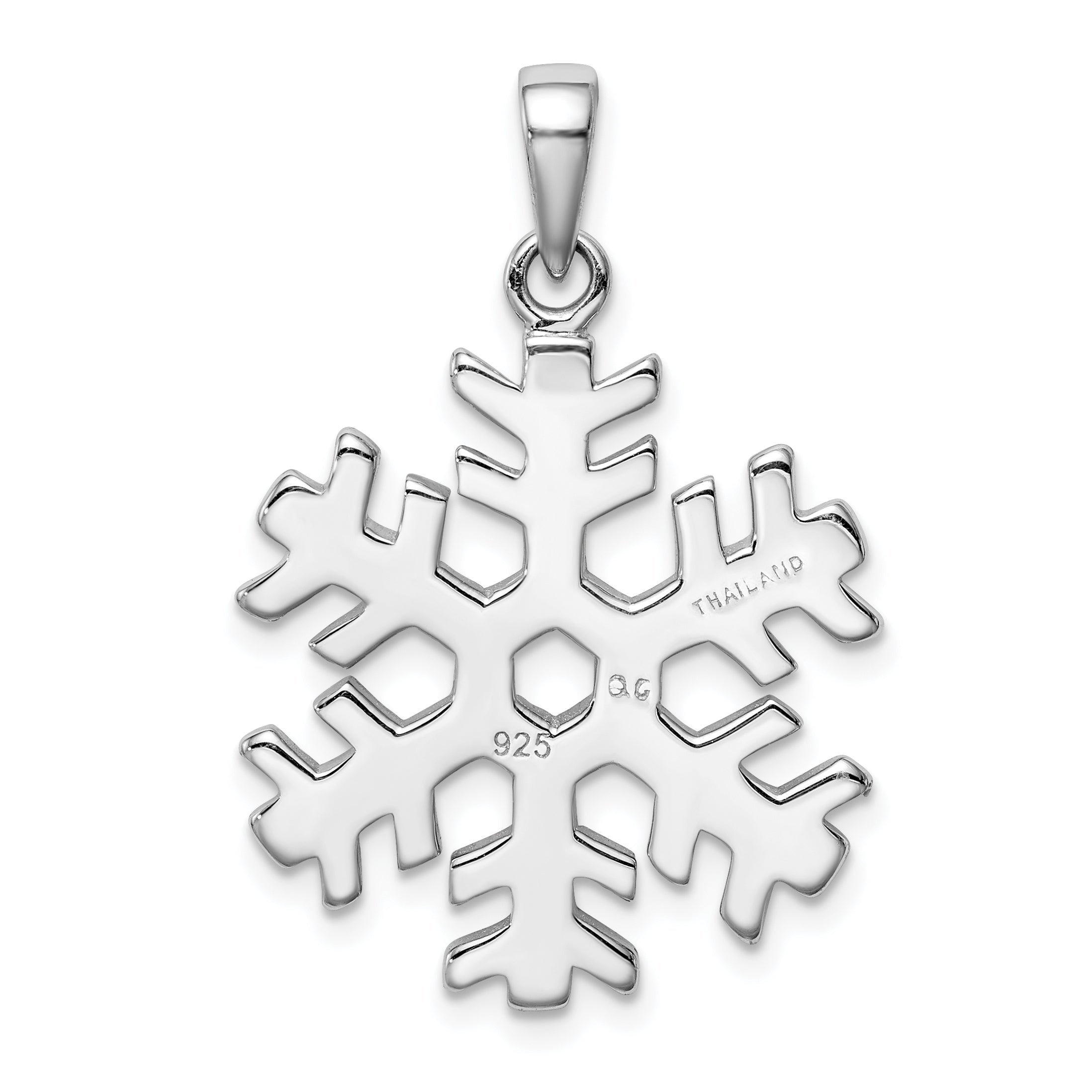Sterling Silver Rhodium Plated Stellux Crystal Snowflake Pendant
