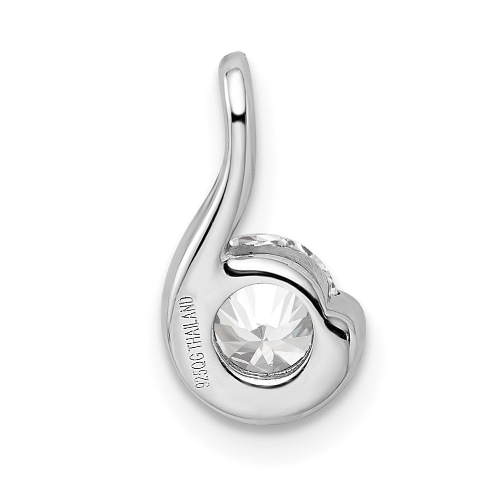Sterling Silver Rhodium Plated CZ Pendant