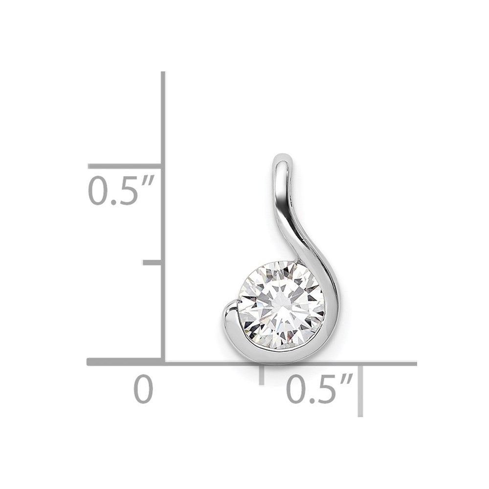 Sterling Silver Rhodium Plated CZ Pendant