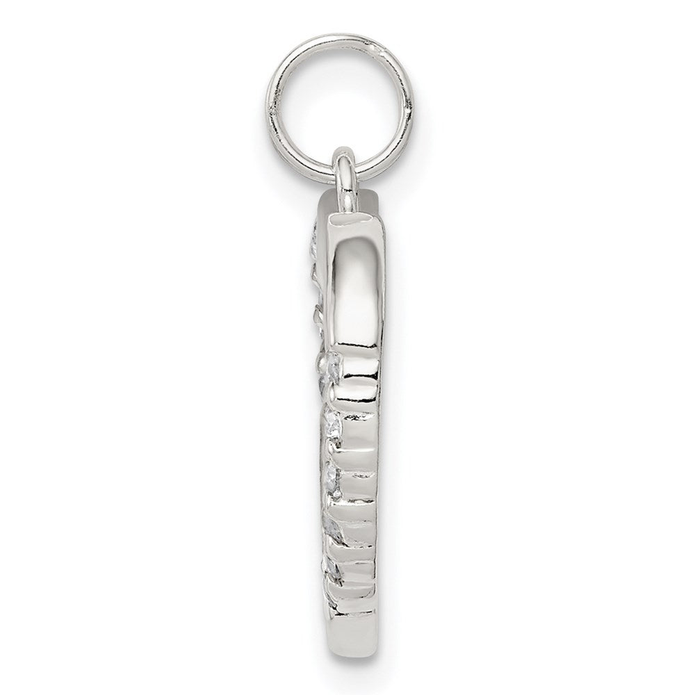 Sterling Silver CZ & Heart Pendant