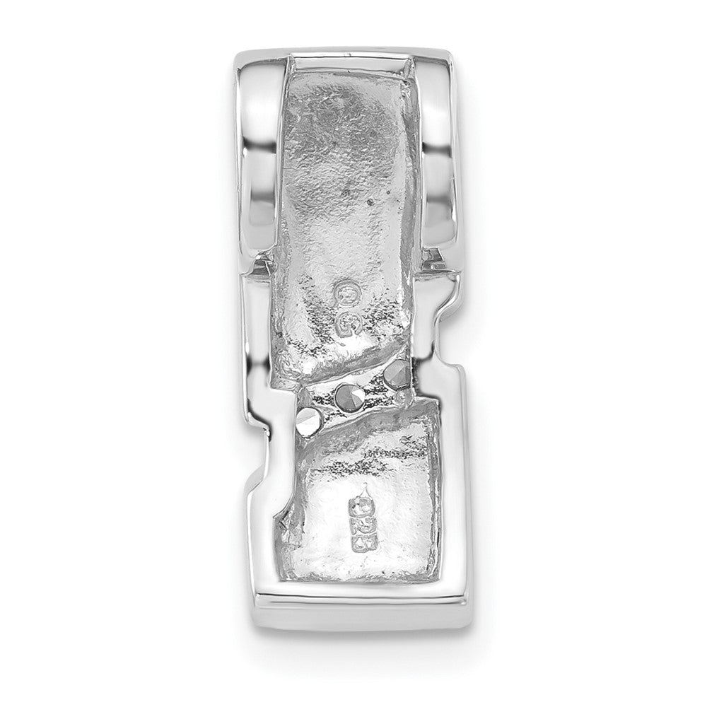 Sterling Silver Brushed CZ Slide
