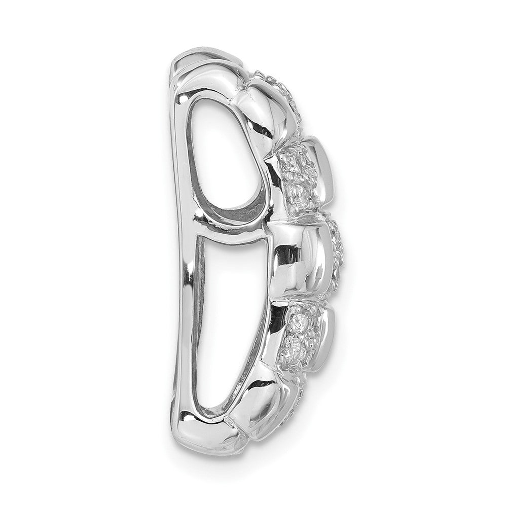 Sterling Silver Polished Woven CZ Slide Pendant