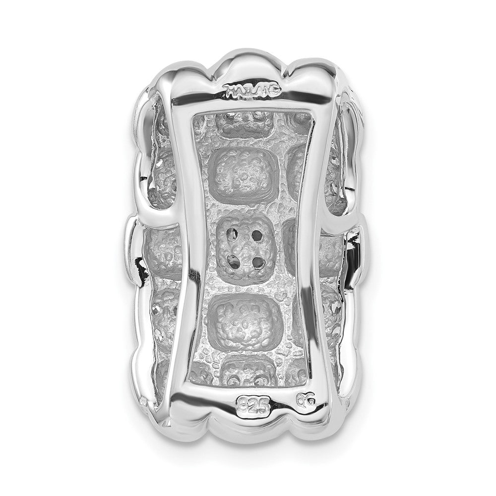 Sterling Silver Polished Woven CZ Slide Pendant