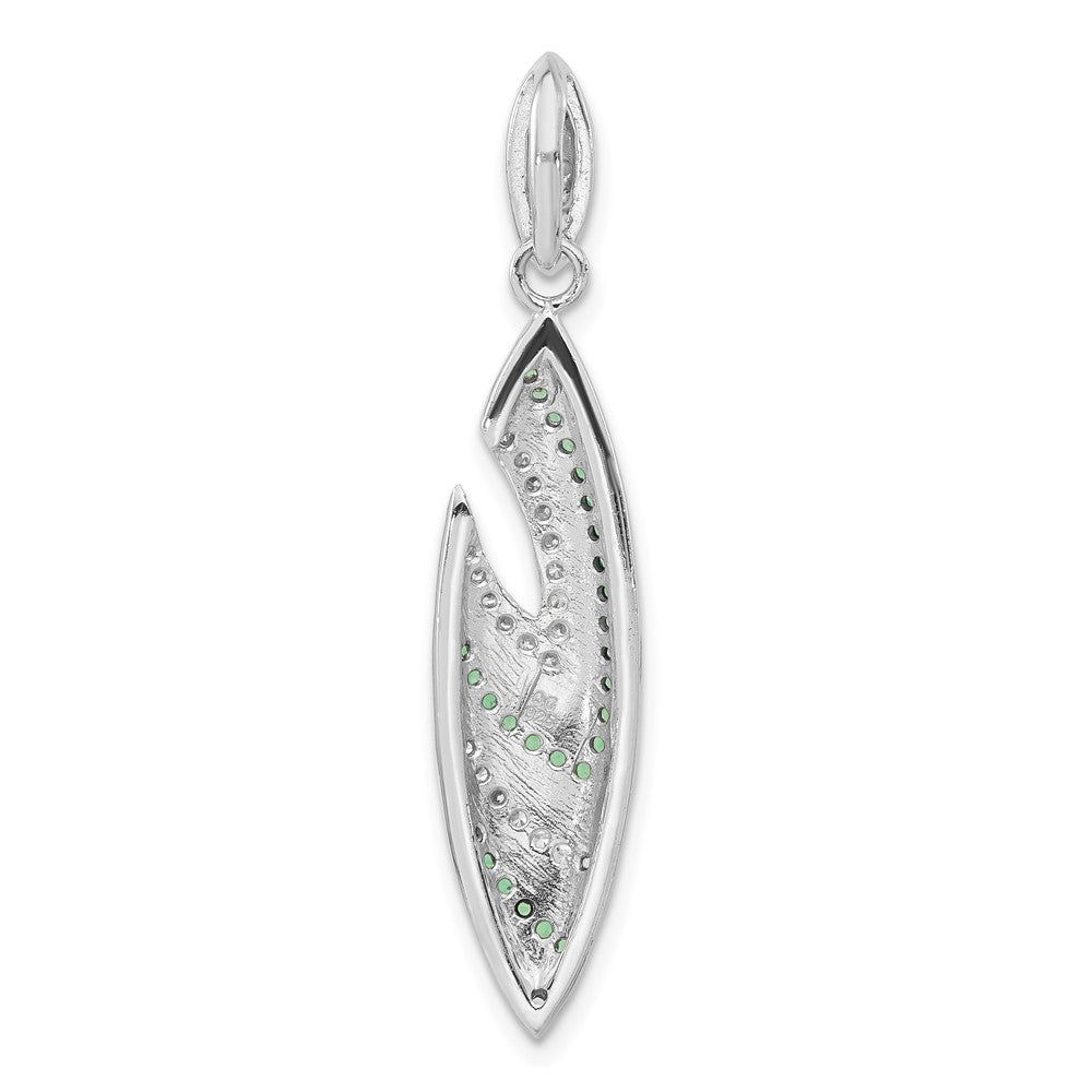 Sterling Silver & Black Rhodium Syn. Green Spinel & CZ Slide Pendant