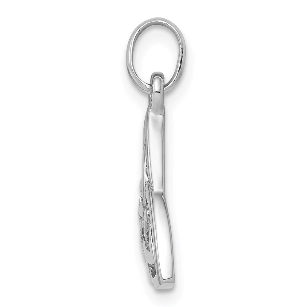 Sterling Silver Rhodium-plated Polished Celtic Symbol Pendant