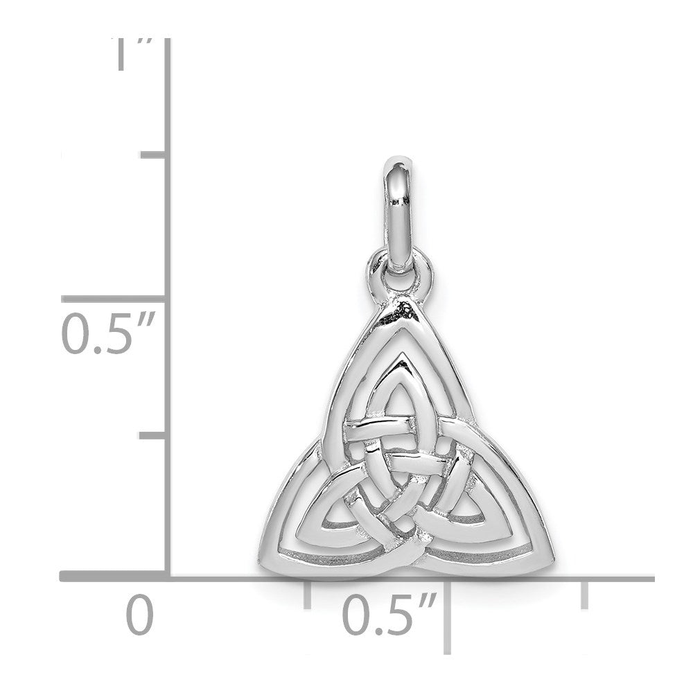 Sterling Silver Rhodium-plated Polished Celtic Symbol Pendant