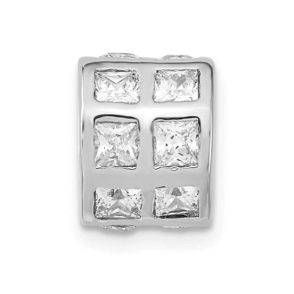 Sterling Silver Polished CZ Bead