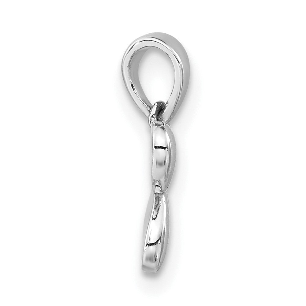 Sterling Silver Polished & Satin CZ Butterfly Pendant