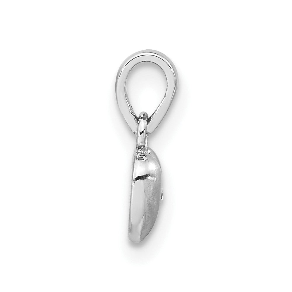 Sterling Silver Polished & Satin CZ Heart Pendant