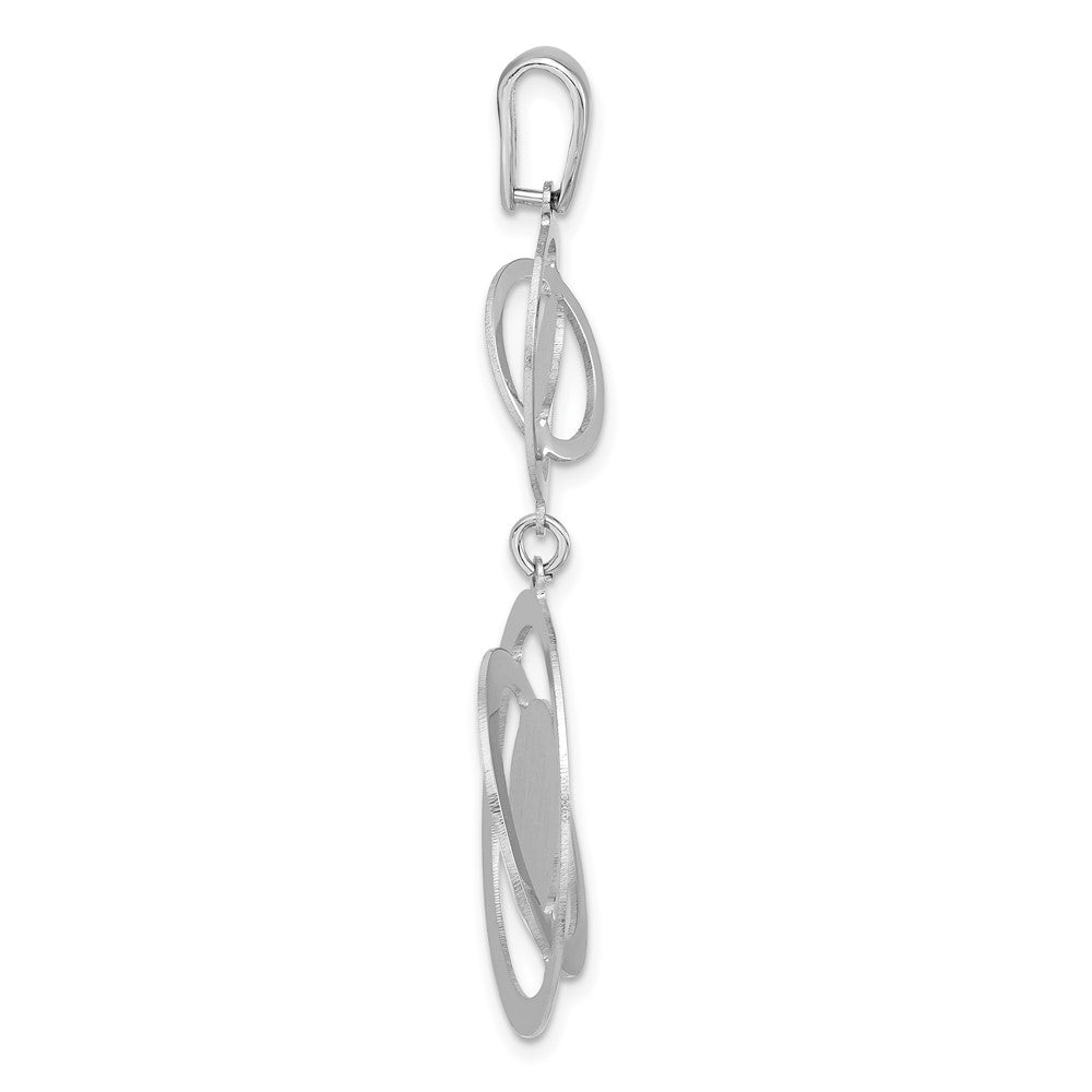 Sterling Silver Rhodium-plated Polished Twisted Circles Pendant