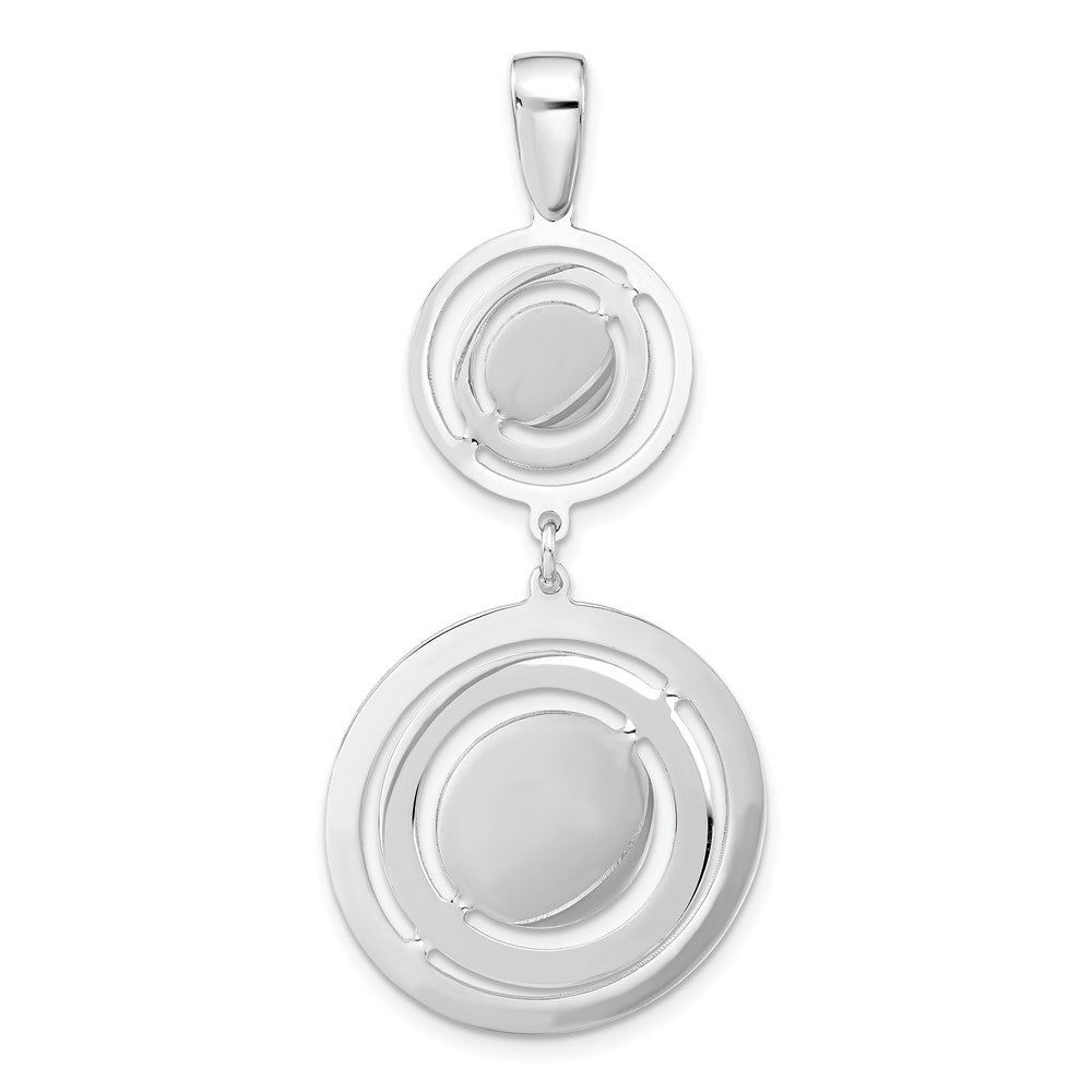 Sterling Silver Rhodium-plated Polished Twisted Circles Pendant
