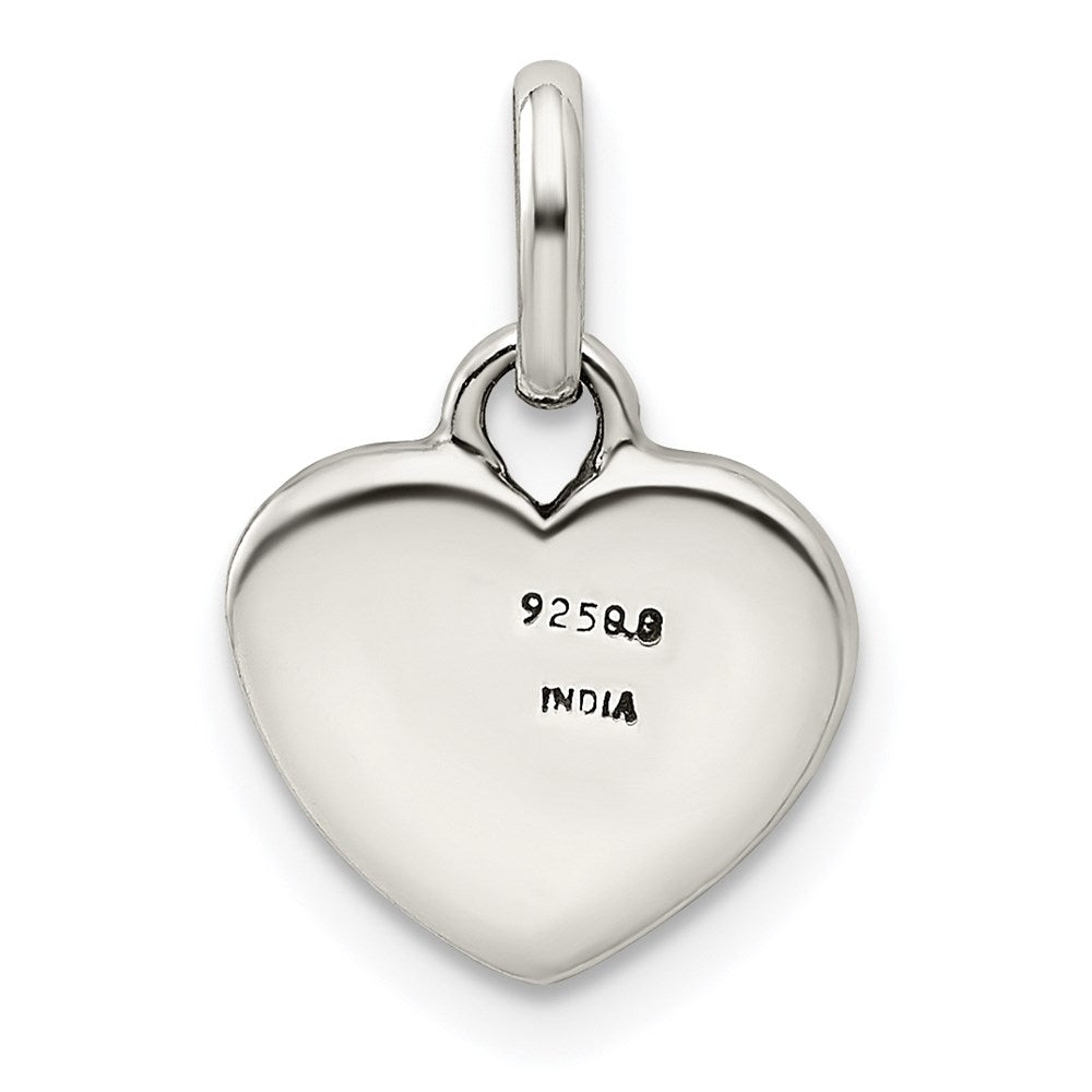 Sterling Silver Antiqued and Polished HOPE Heart Charm