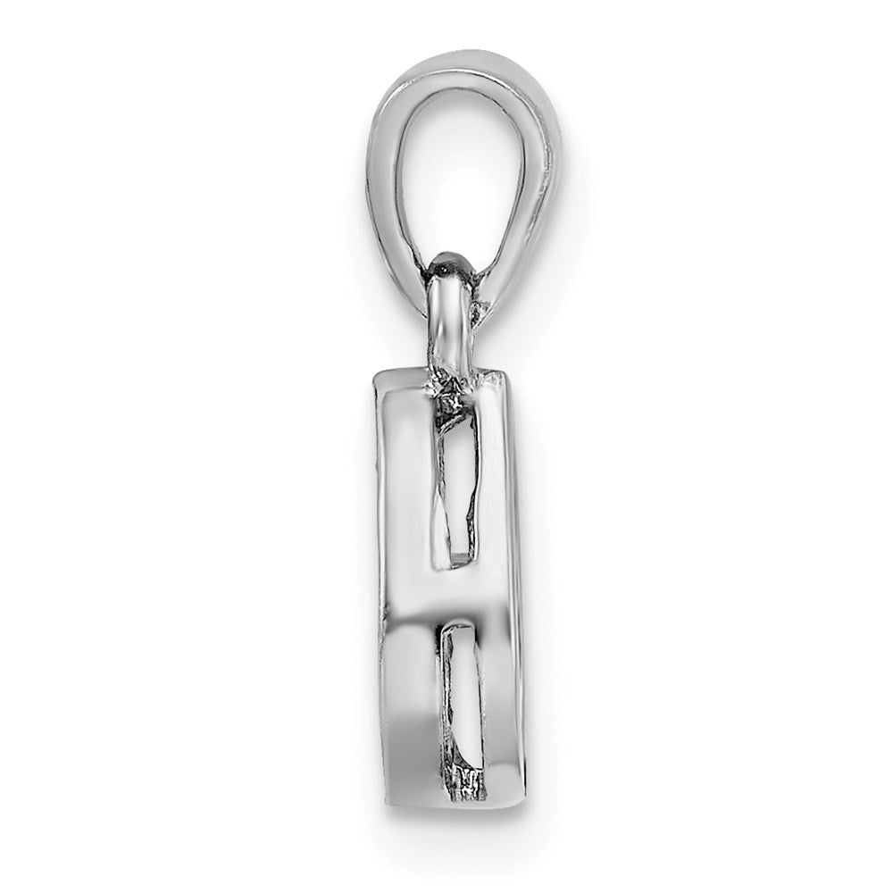 Sterling Silver Rhodium-plated CZ Polished Teardrop Pendant