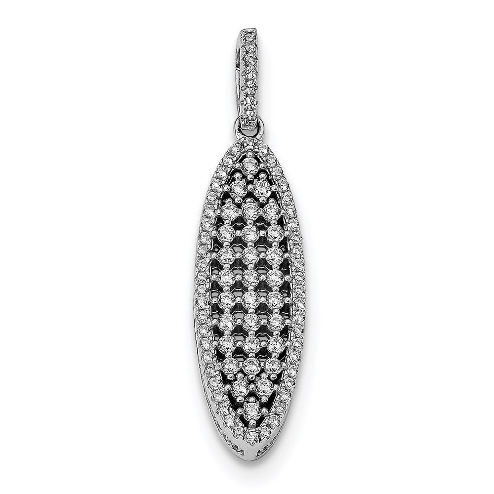 Sterling Silver Rhodium-plated CZ Pendant
