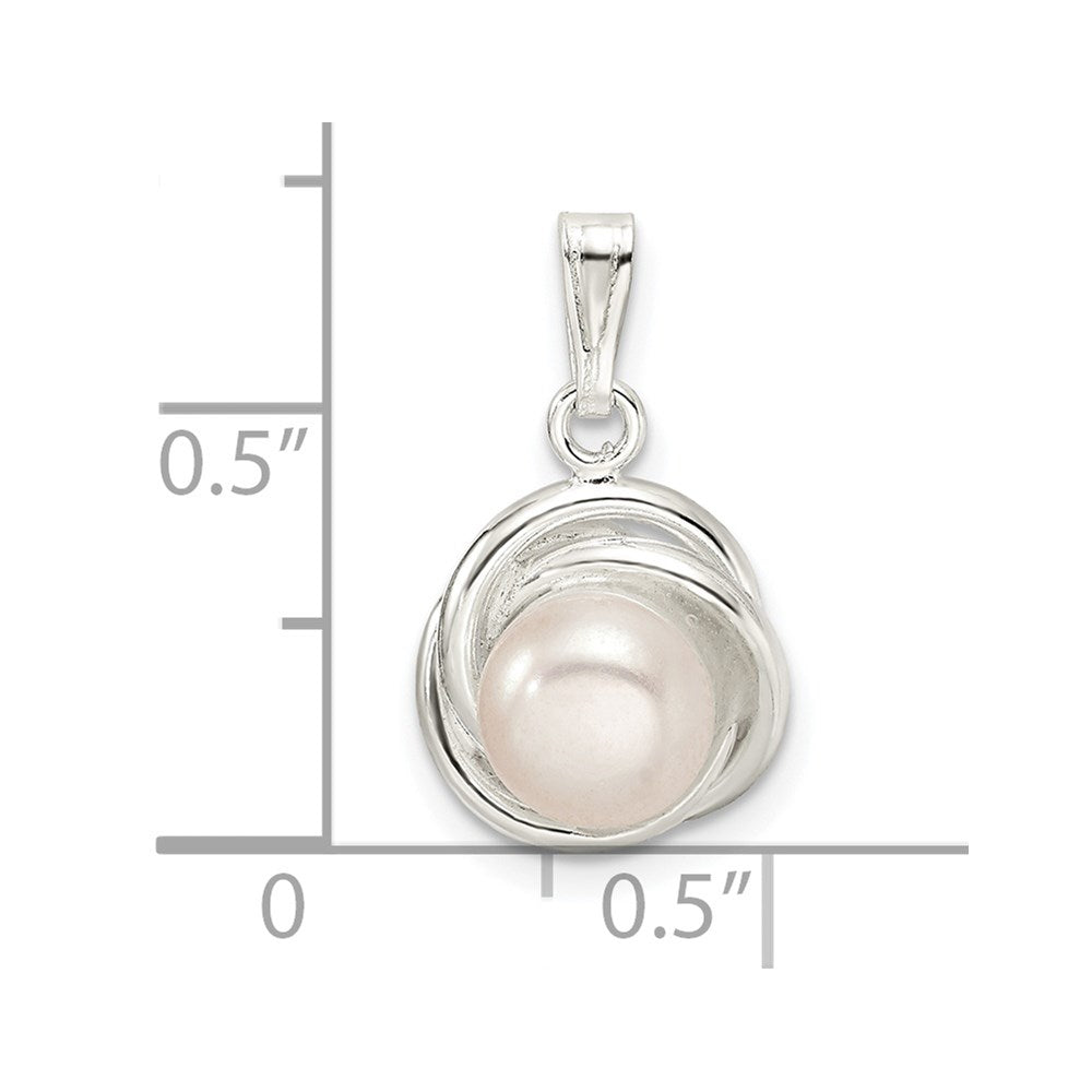 Sterling Silver Polished Synthetic Pearl Pendant