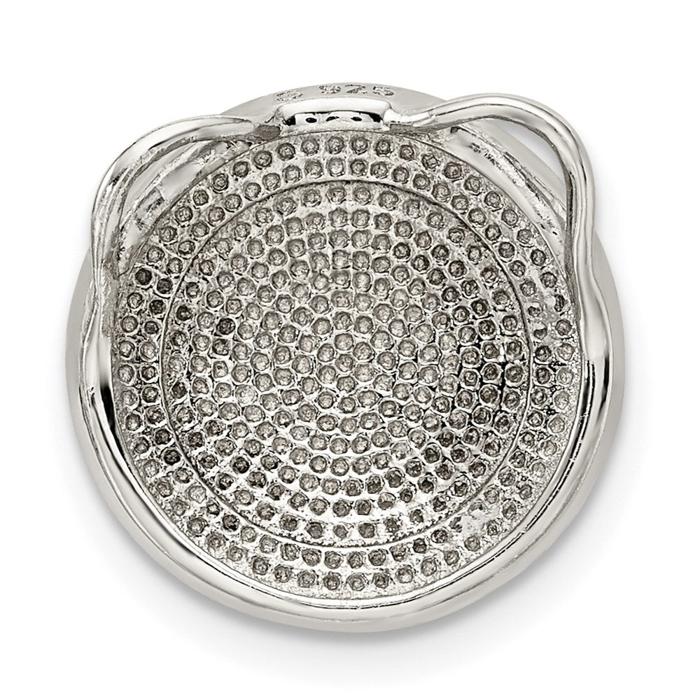 Sterling Silver Black and White Crystal Circle Chain Slide