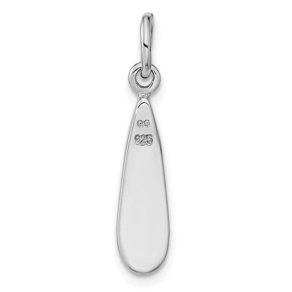 Sterling Silver Rhodium-plated Abalone Teardrop Pendant