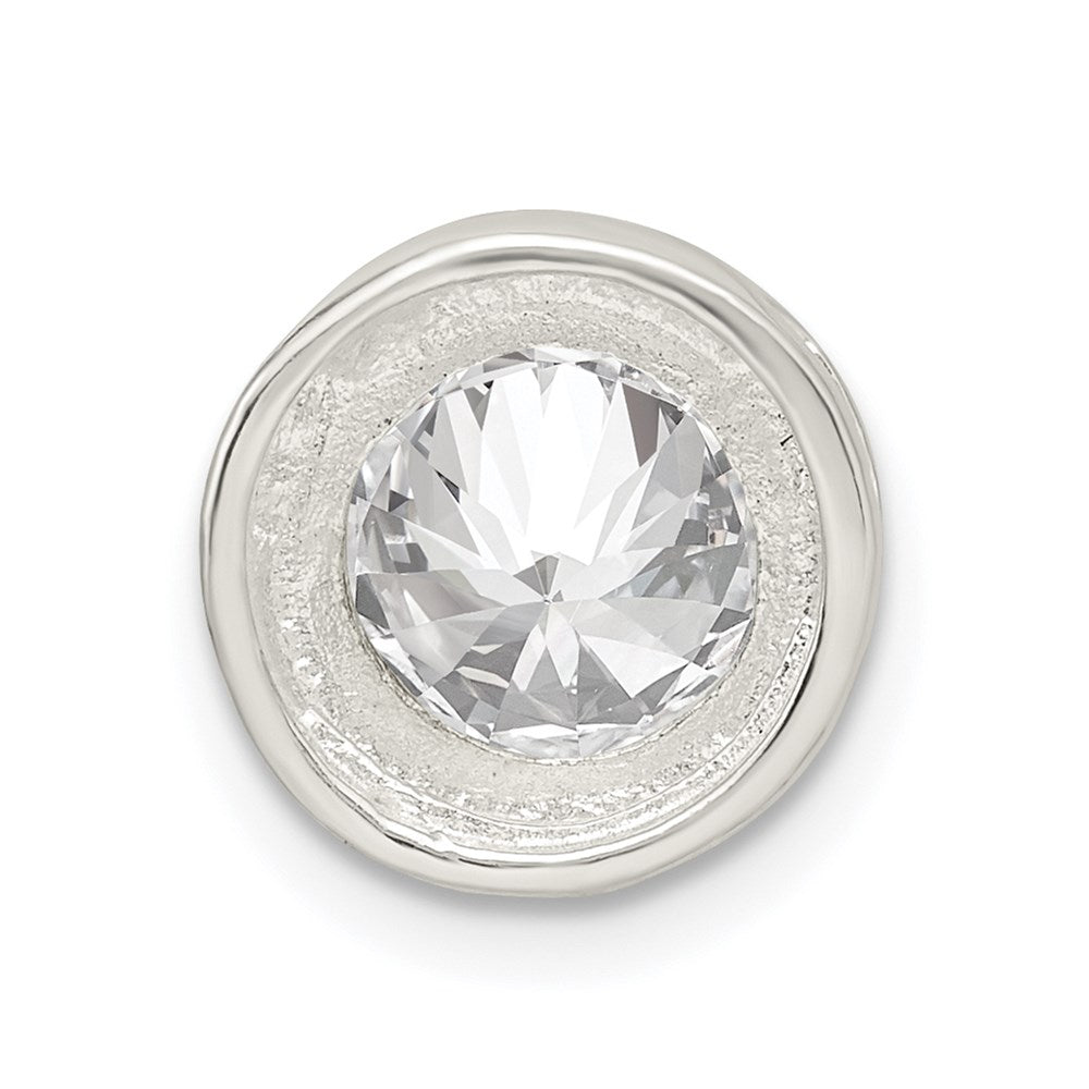 Sterling Silver 8mm CZ Round Slide