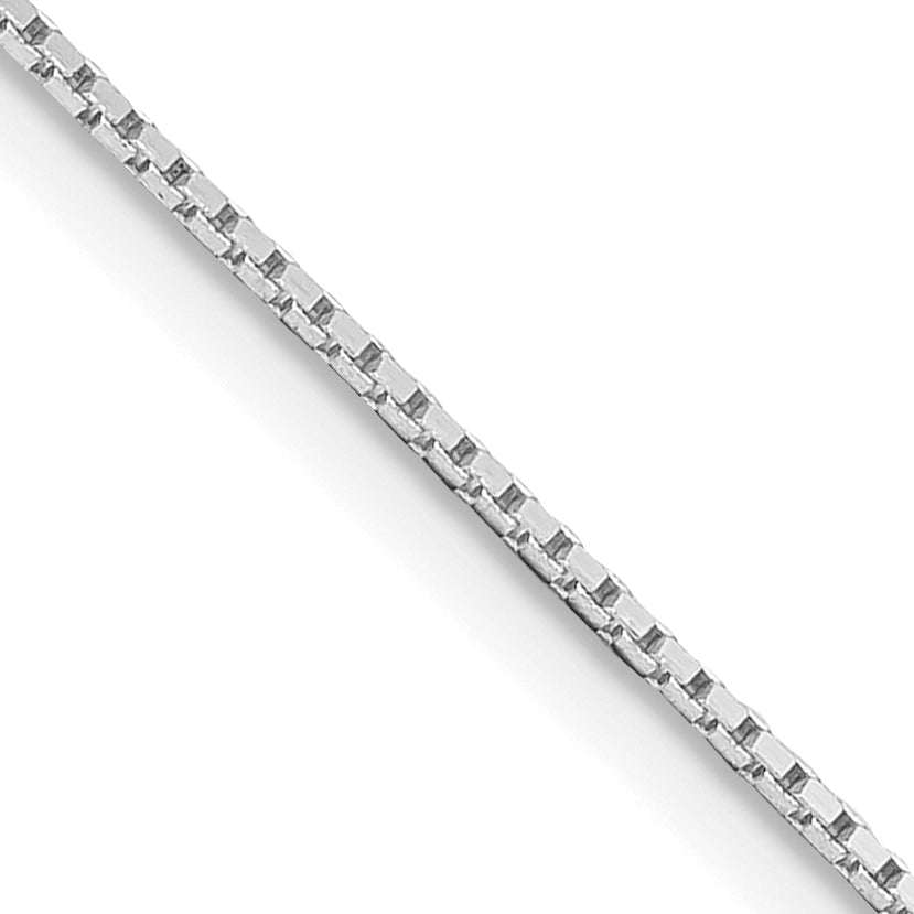Sterling Silver Rhodium-plated .6mm Mirror Box Chain w/2in ext.