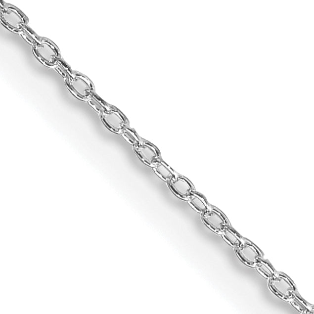 Sterling Silver Rhodium-plated 1.1mm Forzantine Cable Chain w/2in ext.