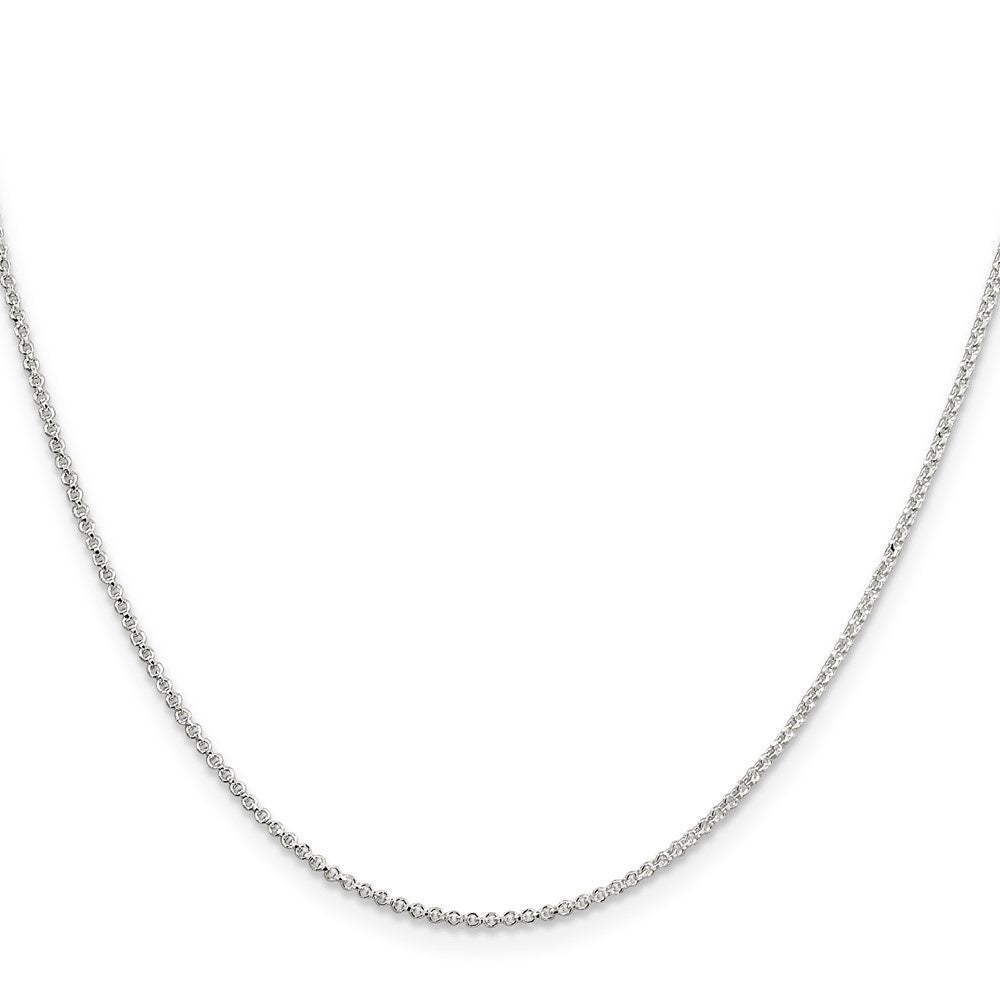 Platinum Solid White 2 MM Rolo Link Chain