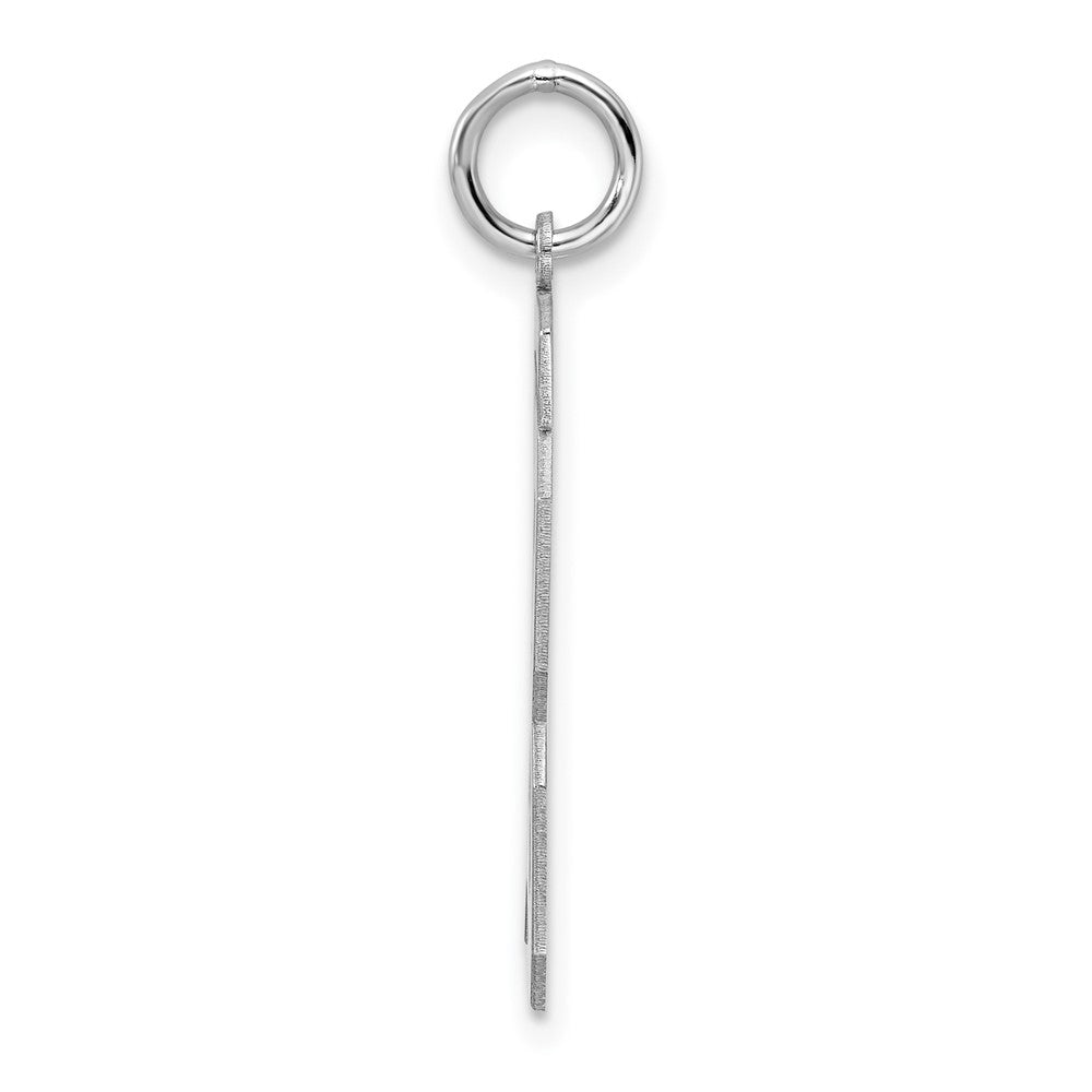 Sterling Silver/Rhodium-plated Polished Number 13 Charm