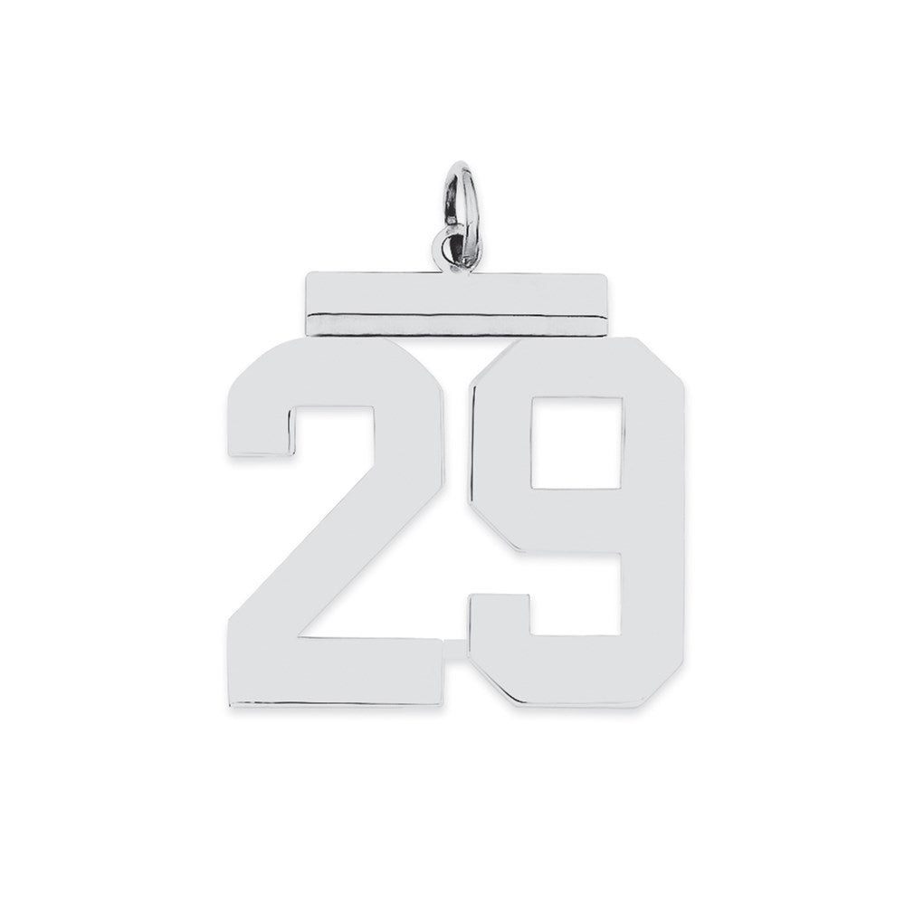 Sterling Silver/Rhodium-plated Polished Number 29 Charm