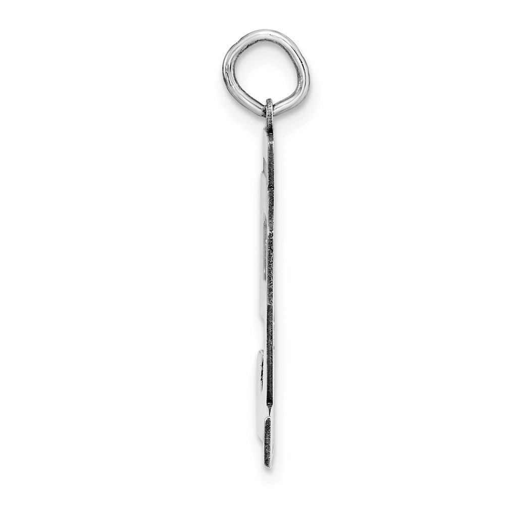 Sterling Silver/Rhodium-plated Polished Number 52 Charm