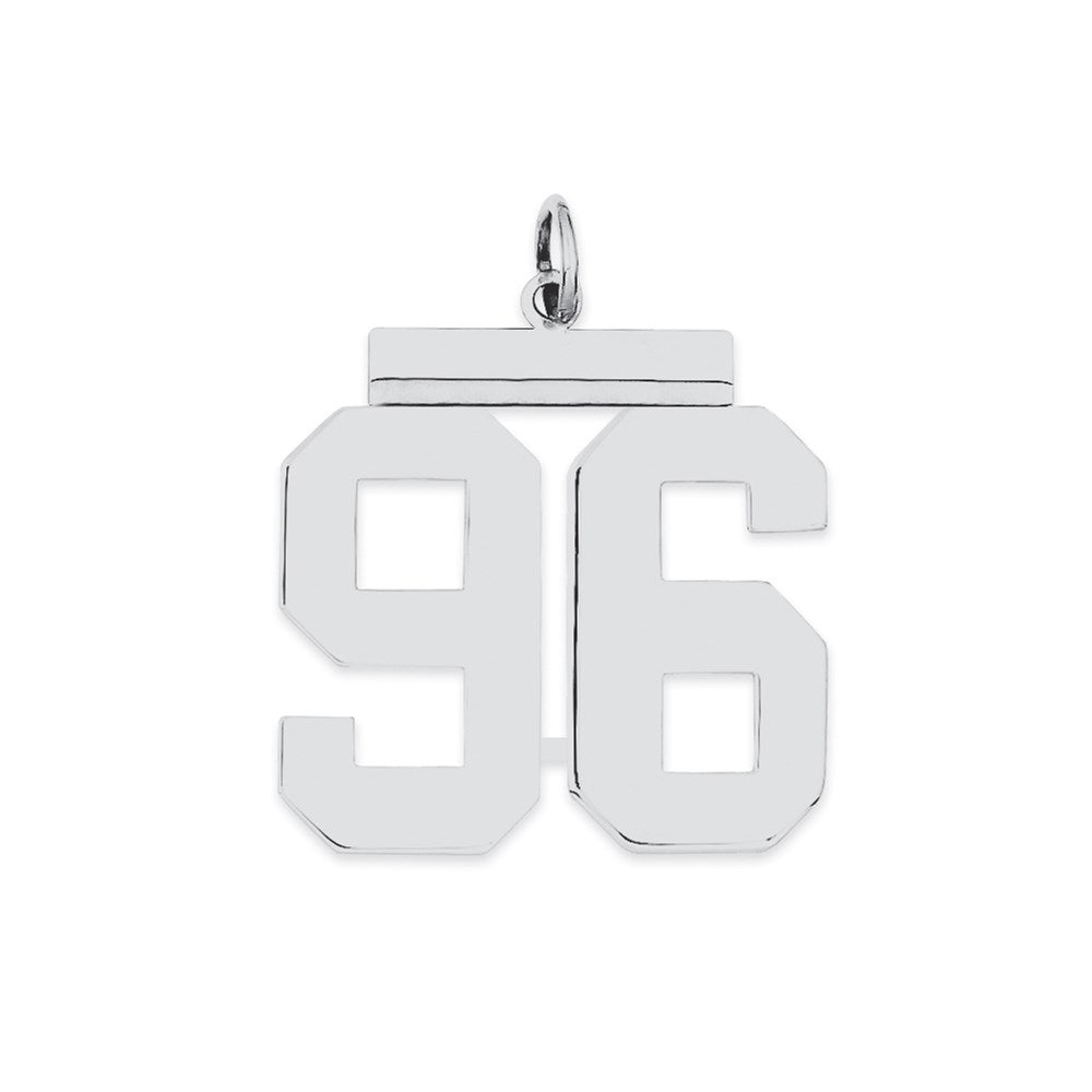 Sterling Silver/Rhodium-plated Polished Number 96 Charm