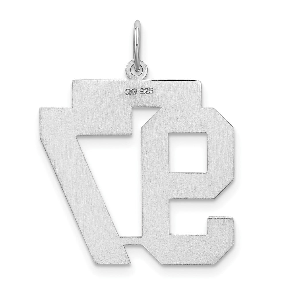 Sterling Silver/Rhodium-plated Polished Number 97 Charm