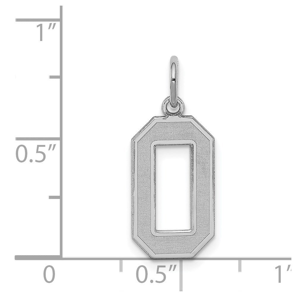 Sterling Silver/Rhodium-plated Satin Number 0 Charm