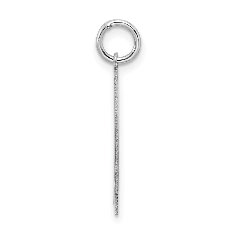 Sterling Silver/Rhodium-plated Satin Number 14 Charm