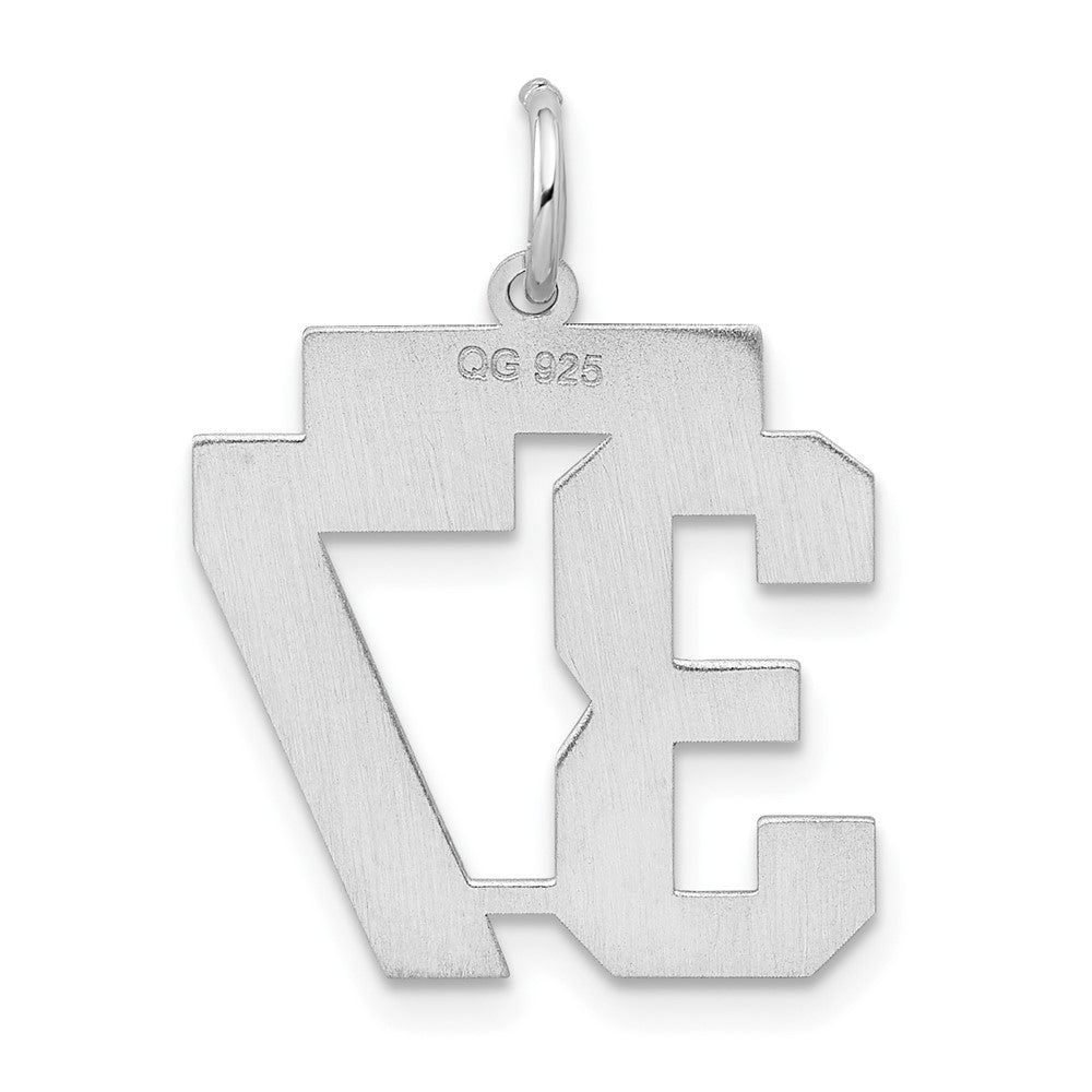 Sterling Silver/Rhodium-plated Satin Number 37 Charm