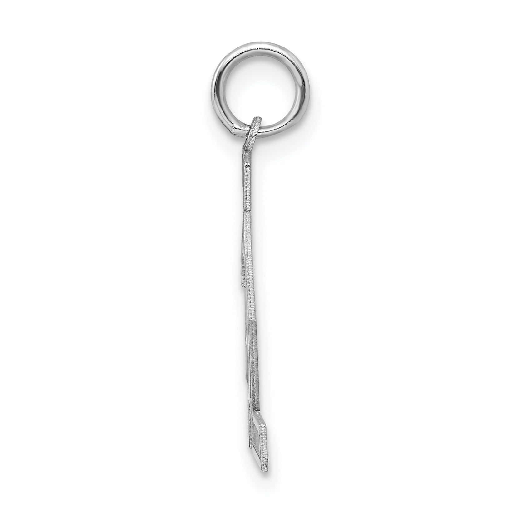 Sterling Silver/Rhodium-plated Satin Number 42 Charm