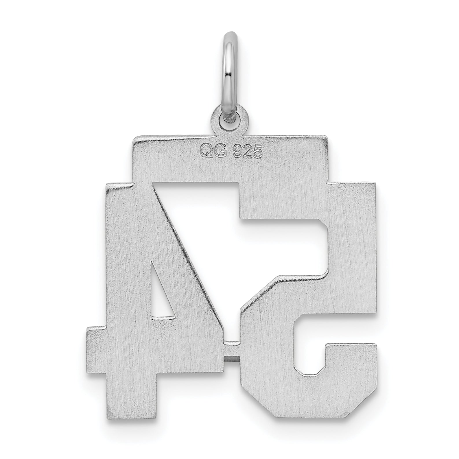 Sterling Silver/Rhodium-plated Satin Number 54 Charm