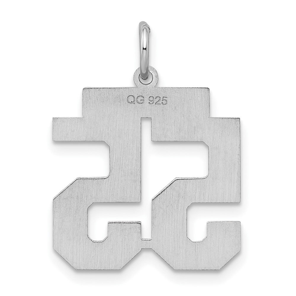 Sterling Silver/Rhodium-plated Satin Number 55 Charm