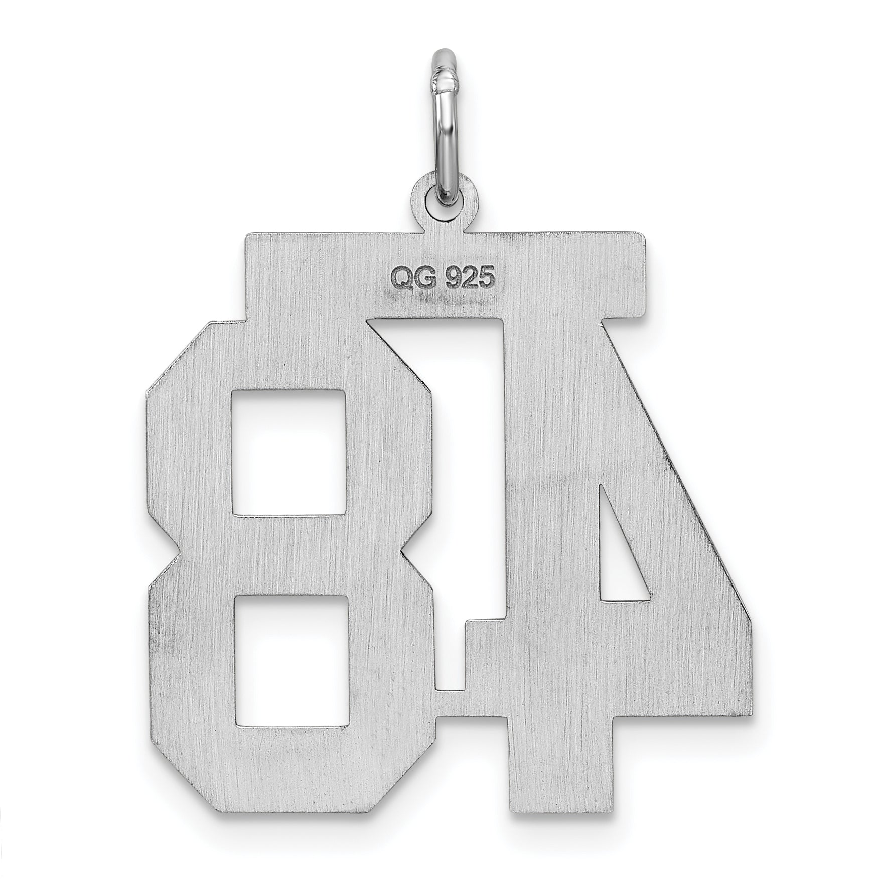 Sterling Silver/Rhodium-plated Satin Number 48 Charm