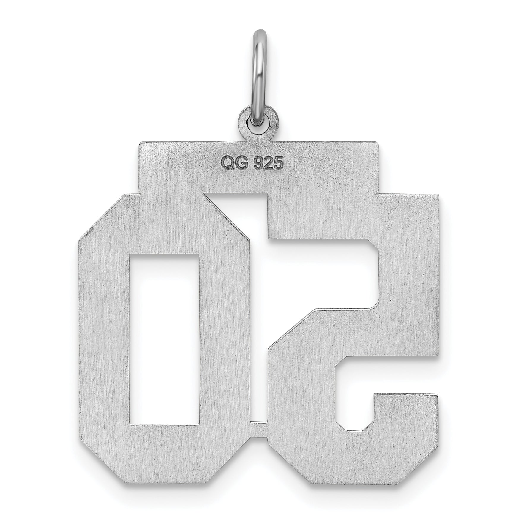 Sterling Silver/Rhodium-plated Satin Number 50 Charm