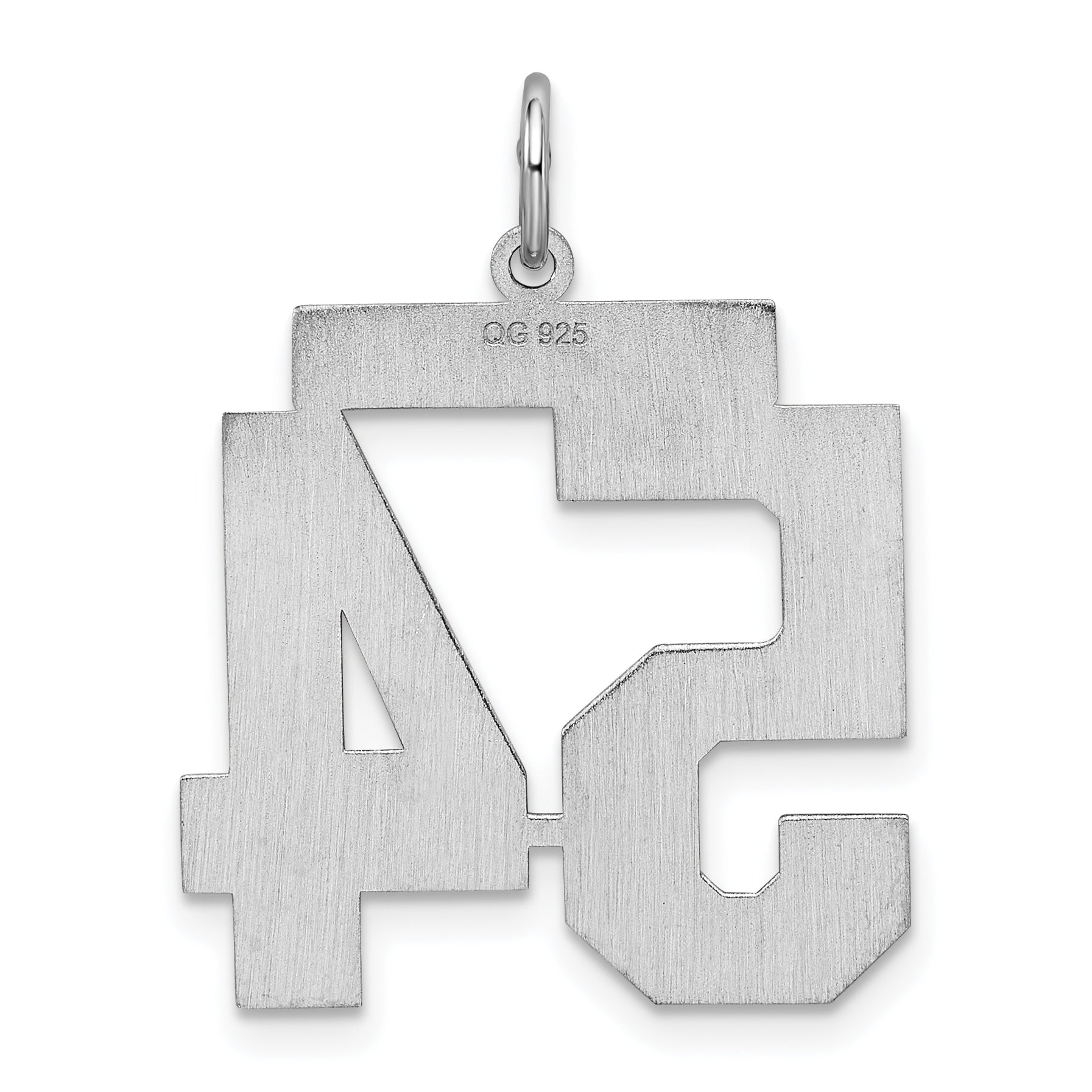 Sterling Silver/Rhodium-plated Satin Number 54 Charm