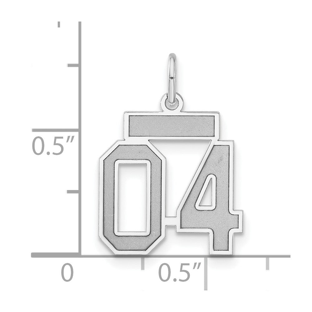 Sterling Silver Small Satin Number 04 w/ Top