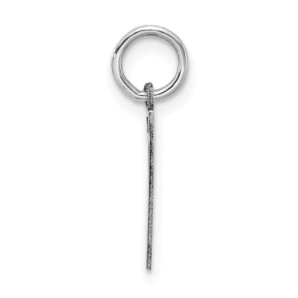 Sterling Silver/Rhodium-plated Satin Number 7 Charm