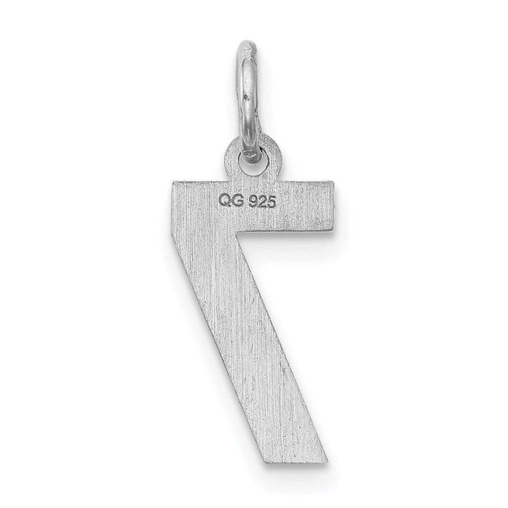 Sterling Silver/Rhodium-plated Satin Number 7 Charm